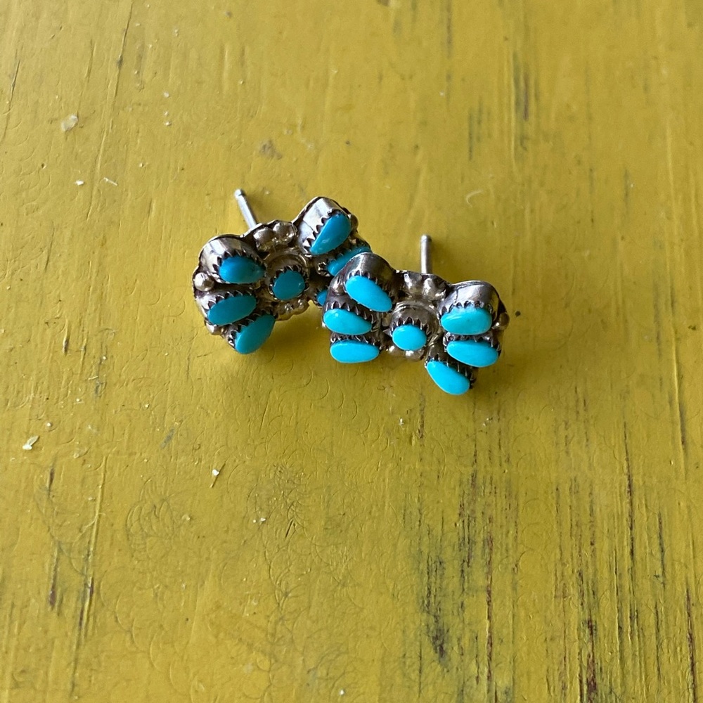 Turquoise and silver earrings